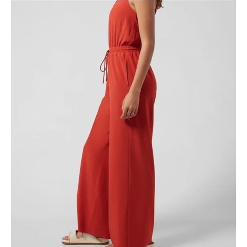 Athleta Rust Orange Wide-Leg Jumpsuit